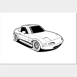 Black line miata classic Posters and Art